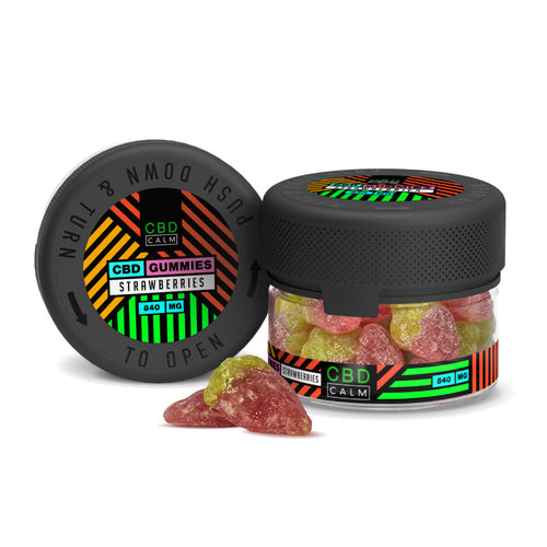 840mg Strawberries Tub CBD Gummies CBD Calm