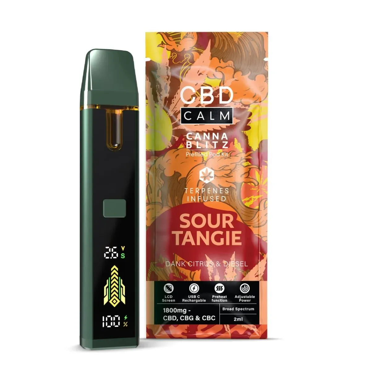 CANNABLITZ 1800mg Prefilled Vape Kit CBD Calm