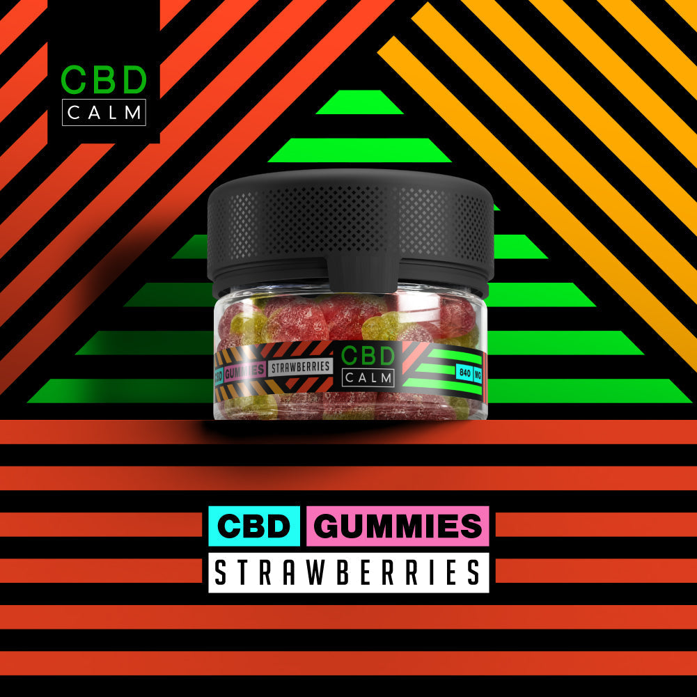 840mg Strawberries Tub CBD Gummies CBD Calm